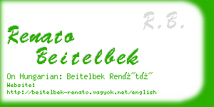 renato beitelbek business card